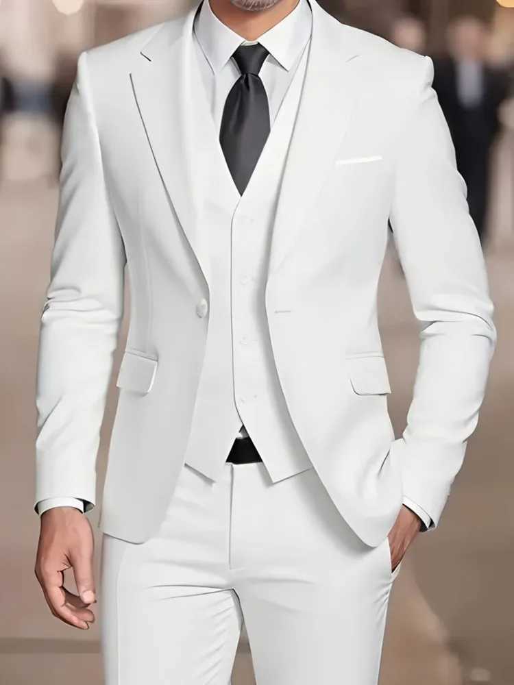 New Beige Suit Men Business Tuxedos Formal 3/2/1 Piece Dress Single Breasted Groom Groomsman Prom Wedding Party M260313