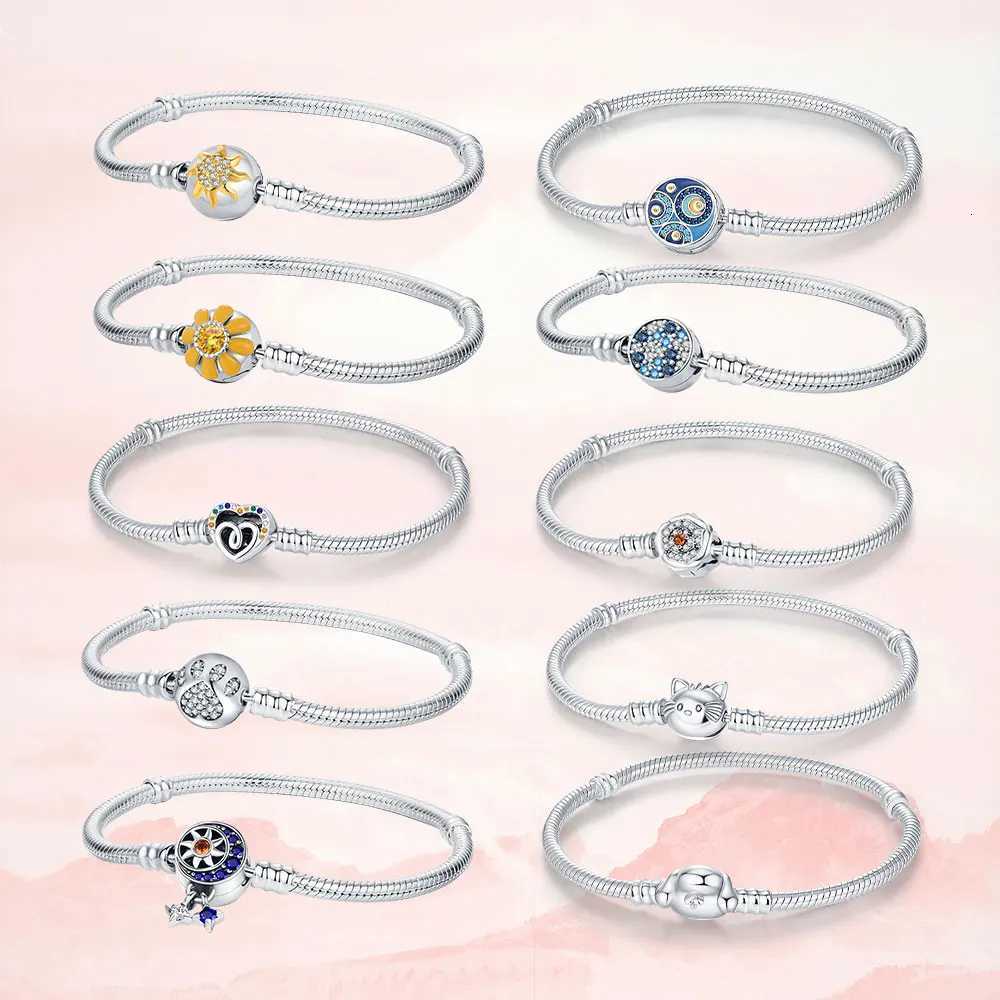 2025 Original 925 Silver Classic 3mm Snake Bone Chain Fit Charm Diy Elegant Star Rose Bracelet Fashion Mothers Day Gift Love W251206