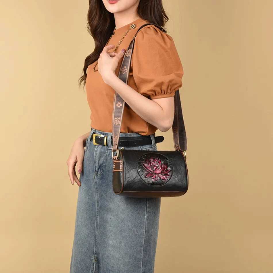Casual Women Handbag Soft Leather Shoulder Crossbody Bags for Women 2024 New Fashion Print Ladies Messenger Tote Bag Sac A MainT251205