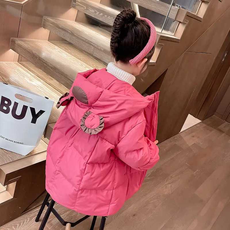 Girls Down Cotton Coat Winter 2024 New Children Cartoon Cotton Coat Girls Winter Thickened Winter CoatW251206