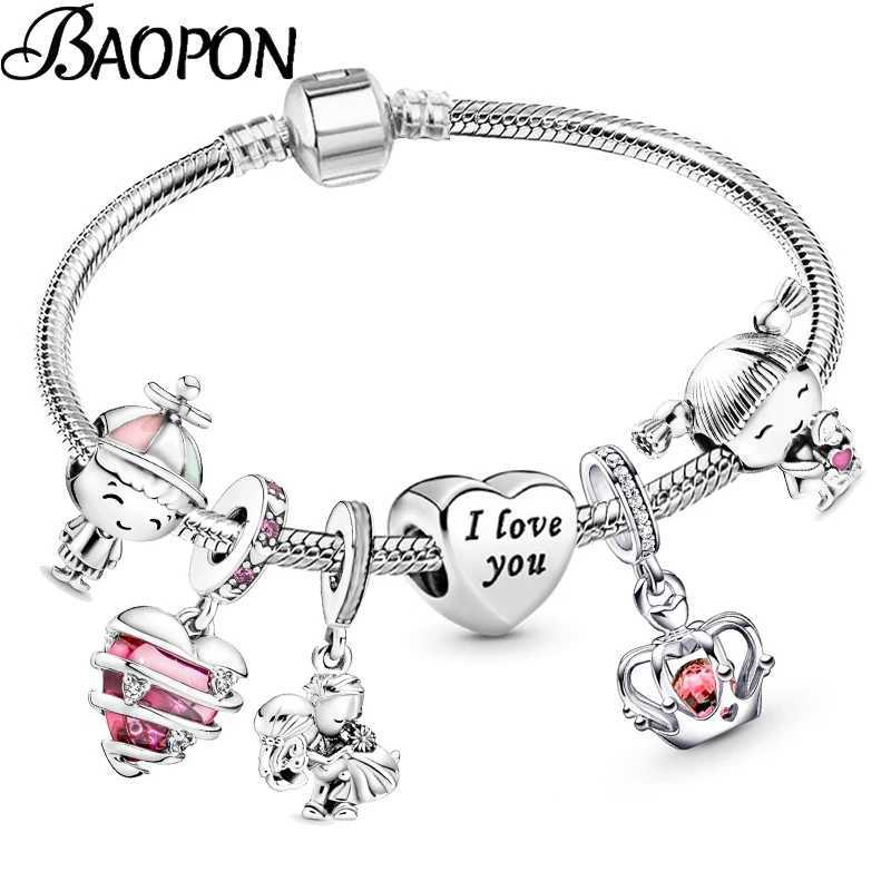 Romantic Style Jewelry Charm Bracelets With Family Love Beads Bracelet For Women Couples Pulseras Jewelry Gift Special Offer W251206