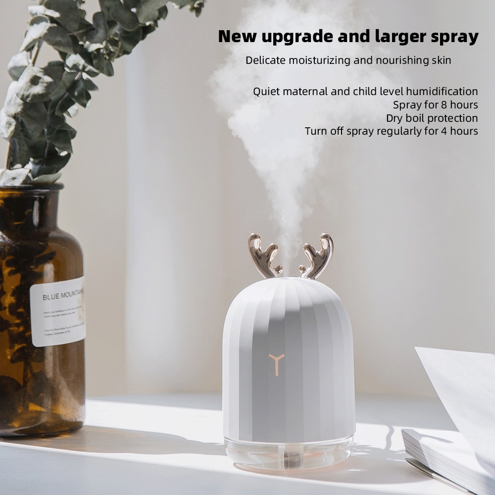 Cute Deer-Shaped Portable Humidifier Color Lights, Ultra Quiet, Auto Shutdown Perfect for Sleep Relaxation Moments