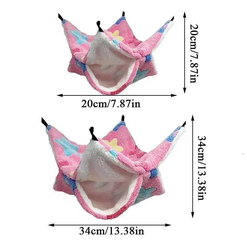 Hammock for Rats Double Thick Plush Winter Warm Bed for Hamster House Nest Sleeping Bag Hanging Tree Bed Guinea Pig Pet Supplies M251206
