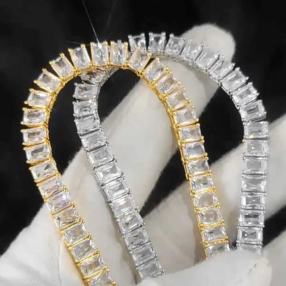 6MM Rectangular Zircon Tennis Bracelet Full Iced Out Hip Hop Tennis Chain Bracelet Women Fine Jewelry For Gift W251206