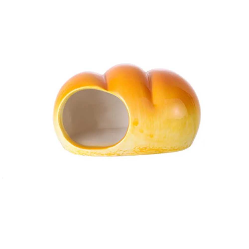 Hamster Landscaping Supplies Ceramic Hamster Nest Bread Shaped Cooling Pet Small House Cute Creative Hamster Bed Four Season M251206