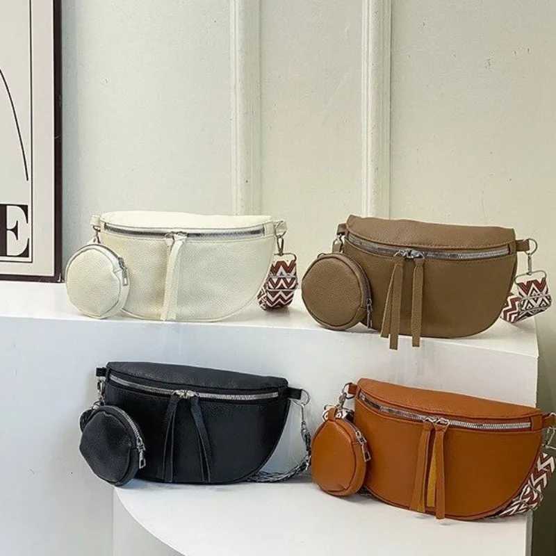 2025Casual solid color commuter bag simple western style street style fashion crossbody chest bag travel waist bag two-piece setT251206