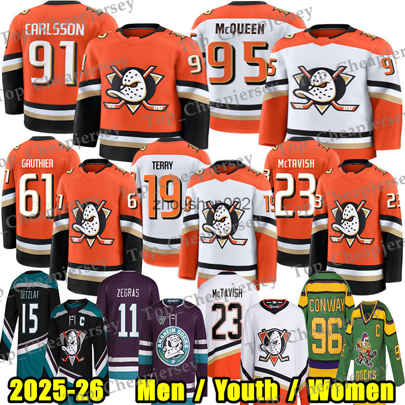 91 Leo Carlsson anaheim hockey jersey 23 Mason McTavish mighty ducks jersey Chris Kreider Troy Terry Getzlaf Chris Kreider Gudas Paul Kariya Alex Kill