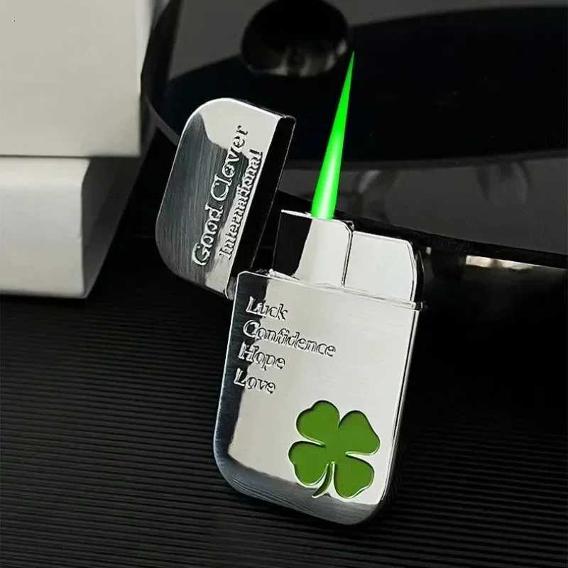 NEW Lucky Grass Lighter Windproof Electric Ignition Direct Flame Lighter Can be Iatable and Environmentally Friendly Lighter H251206