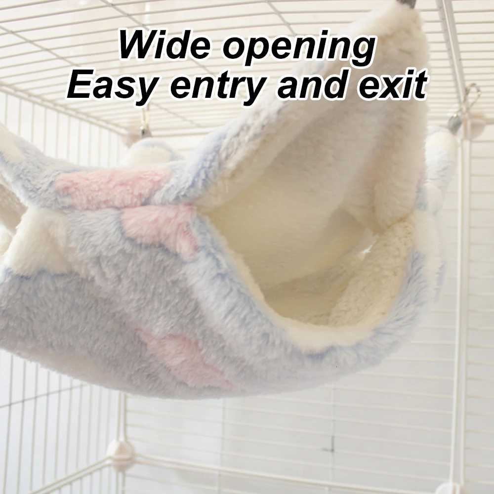 1PC Cozy Hammock Pets Soft Warm Print Sleeping Hanging Bed Nest for Pet Small Animals Mice Hamster Squirrel Plush Cage Accessory M251206