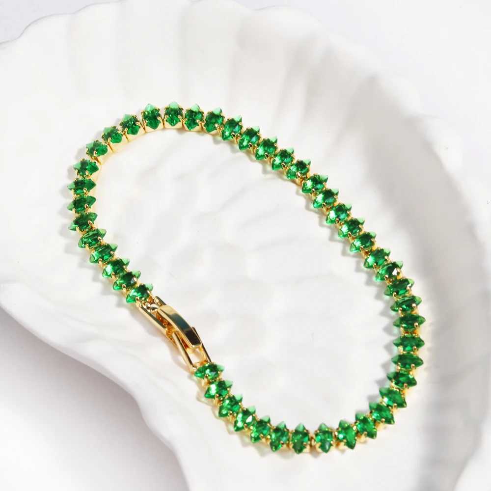 Mix Style Green Micro-inlaid Zircon Tennis Bracelet for Women 2025 New Men Bracelet Homme Jewelry Accessories Wholesale W251206