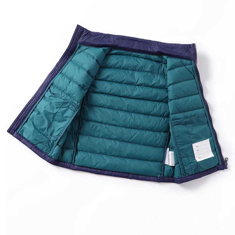 2-14 Years Children Ultra Light 90 White Duck Down Vests 2023 Fall Winter Baby Girls Thin Warm Waistcoats for Boys KidsW251206