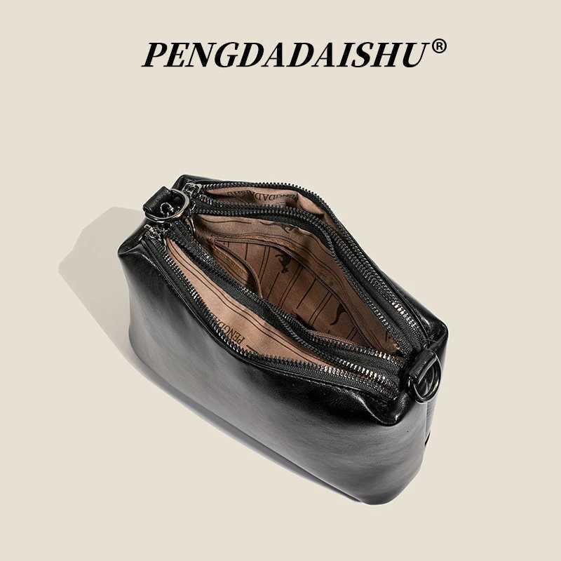 Fashionable and versatile soft leather messenger bag new style casual and commuting small square bagT251206