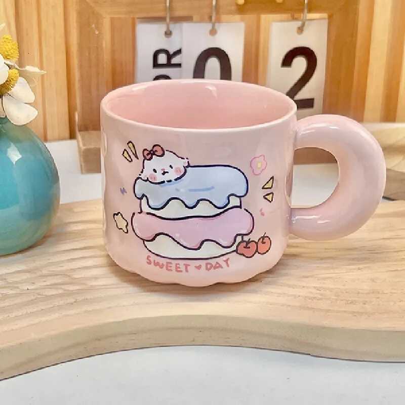 Cute Fufu Cartoon Anime Birthday Cake Mug Ceramic Coffee Milk Cup High Beauty Girl Heart Fashion Home Kitchen Dining Gift M251206 - view 4