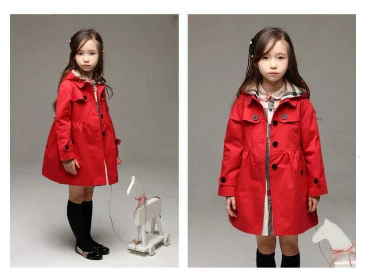 Children Girls Sweatshirt New Spring Autumn Birthday Present Long Style Hooded Coat for Girl Kids Jacket Red Windbreaker CoatW251206
