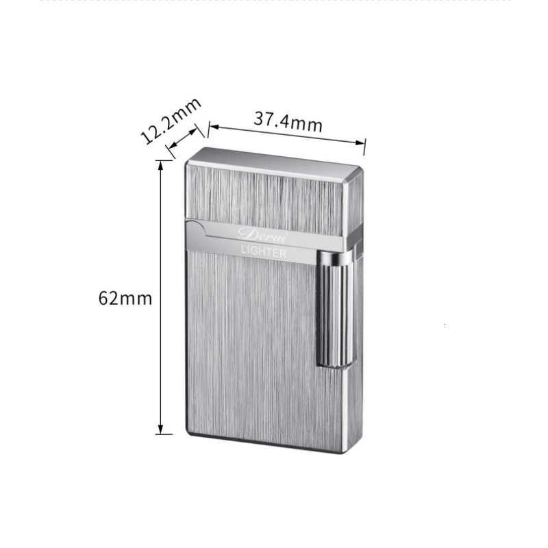 Derui Simple and Loud Sound Grinding Wheel Side Sliding Iatable Lighter Open Flame High-end Gift Box Gift Lighter H251206