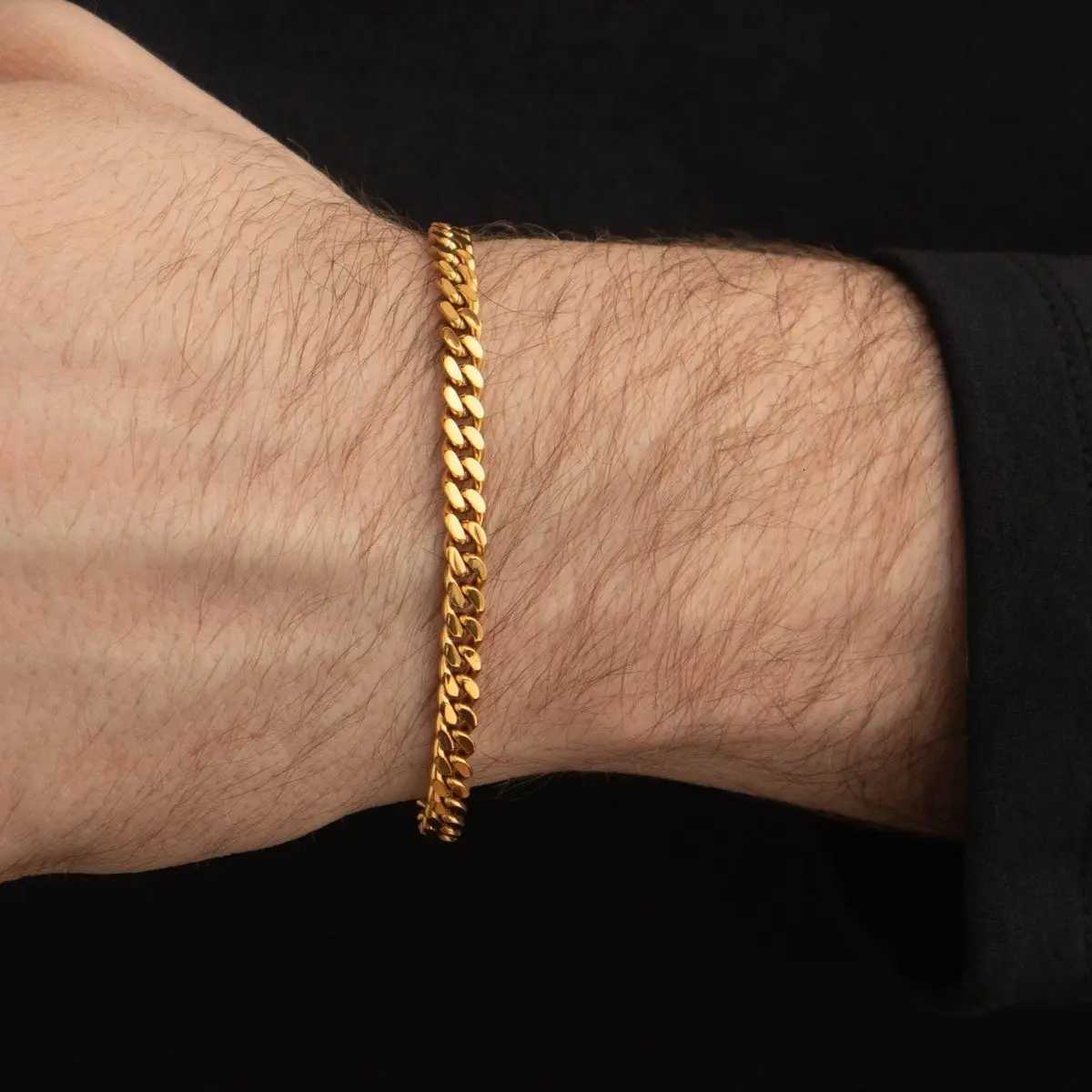 3 To 11mm Cuban Chain Bracelets for Men WomenStainless Steel Gold Silver Black Color Chain WristbandCasual Jewelry Gift W251206
