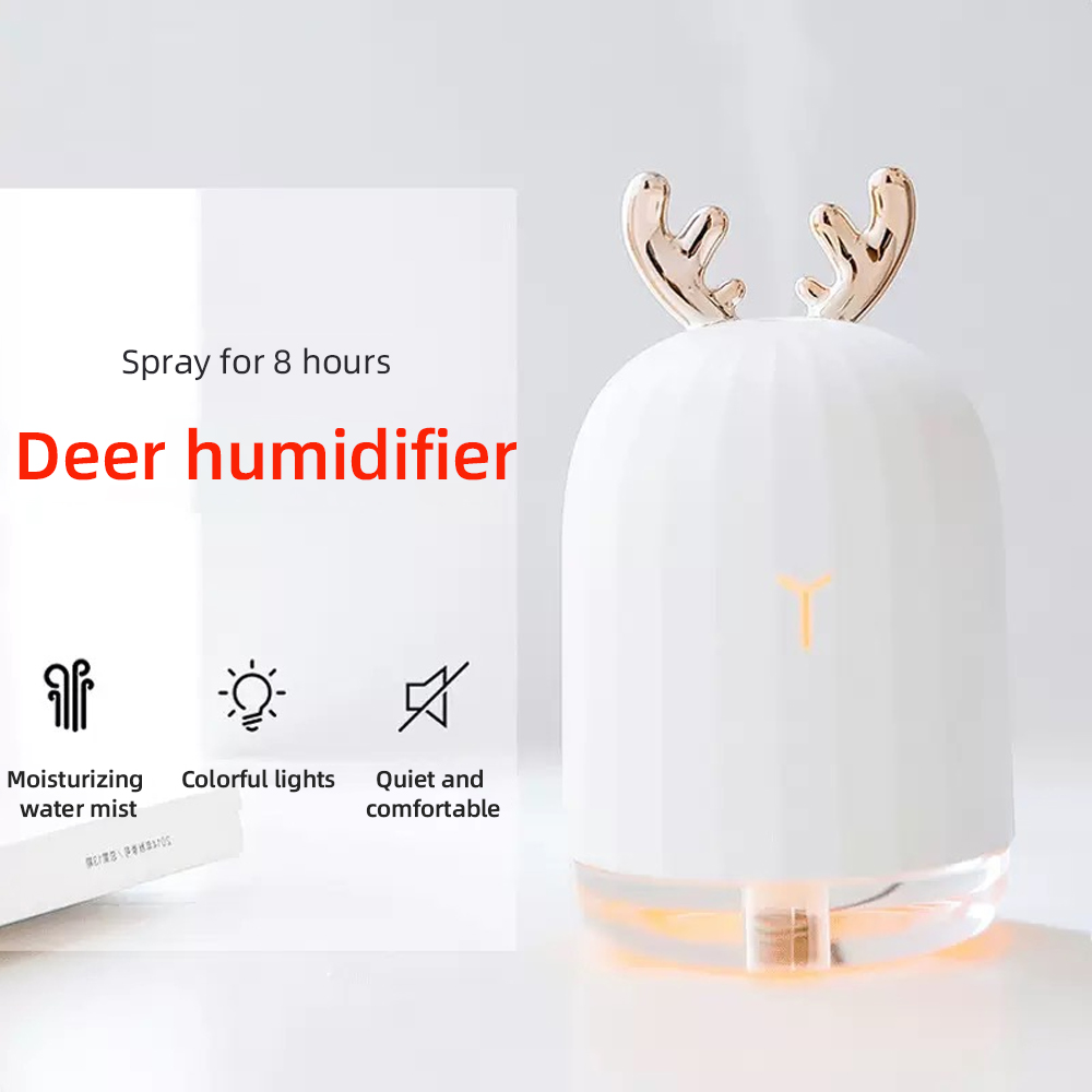 Cute Deer-Shaped Portable Humidifier Color Lights, Ultra Quiet, Auto Shutdown Perfect for Sleep Relaxation Moments