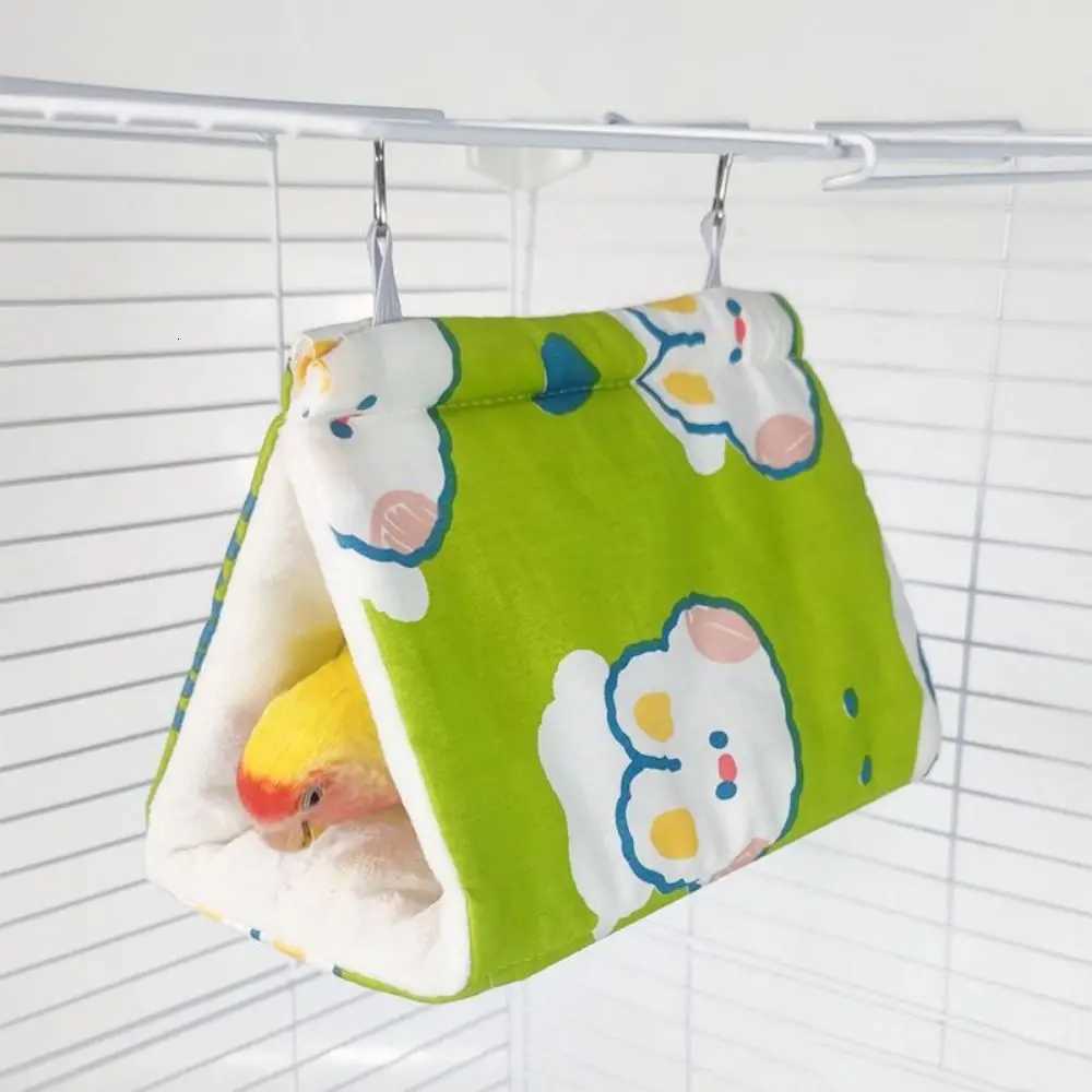 Easy to Use Soft Parrot Warm Hammock Cartoon Thickened Pet Sleeping Bed Cute Triangular Cotton Nest Pet Supplies M251206