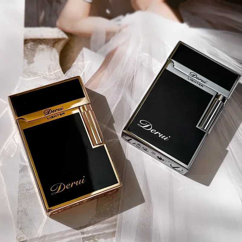 Hot-selling Derui Metal Langsheng Iatable Lighter Creative Side Pley Grinding Wheel Ignition Lighter Mens Gift Box H251206