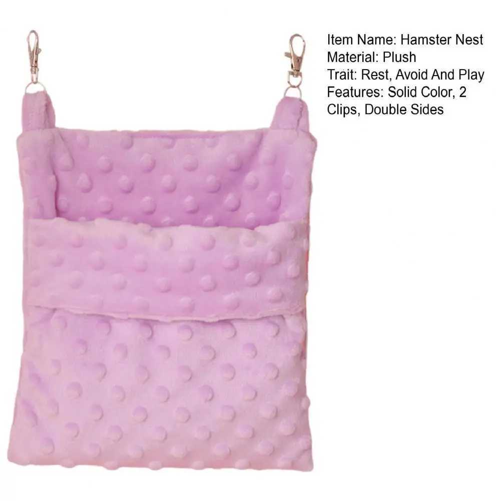 Ferret Rat Hammock Cage Small Animal Hanging Hammock Double Sides Guinea Pig Hammock Rat Bunk Bed Soft Plush Hamster Nest M251206