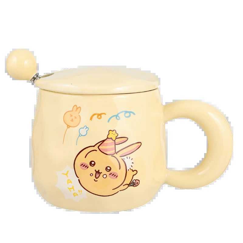 Japan Chiikawa Gift Kawai Hachiware Usagi Ceramic Cup with Lid Spoon Cute Cartoon Mug for Boys and Girls Birthday Gift Cup M251206 - view 6