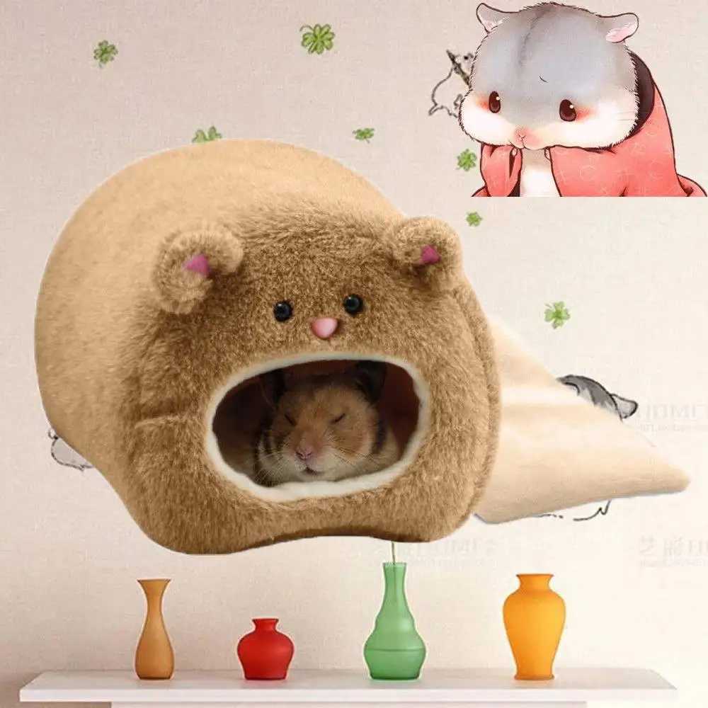 Hamster Soft Warm Bed Rat Hammock Pig Squirrel Winter Pet Toy Hamster Cage House Hanging NestMat House Bed Animal Mice Rat Nest M251206