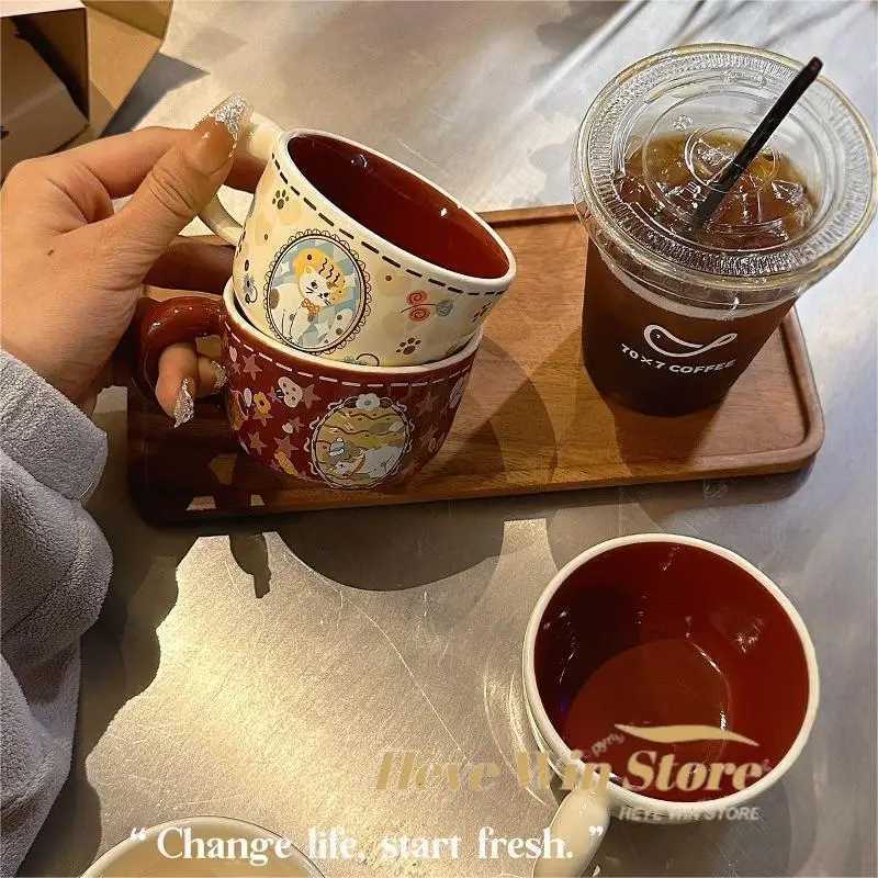 Ceramic Coffee Cup French Cute Cat Mug High Beauty Makeup for Home Afternoon Tea Cups Small Edition Cup Set Drinkware M251206 - view 3