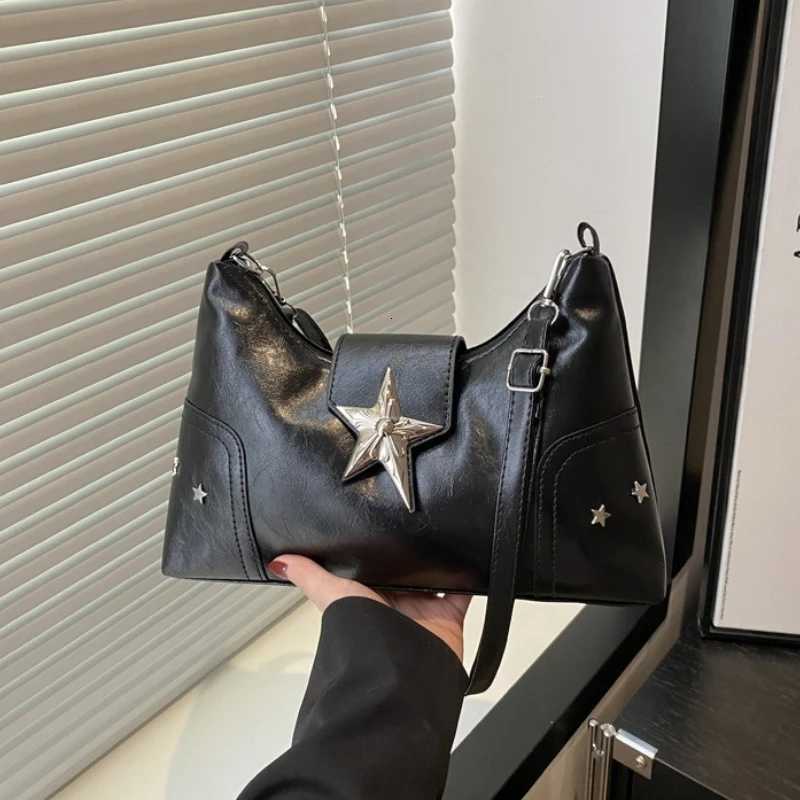 Punk Style Star Design Women Hobos Shoulder Bags Casual Y2k Cool Hot Girls Pu Crossbody Bag Commuter Female Phone Handbags PurseT251206