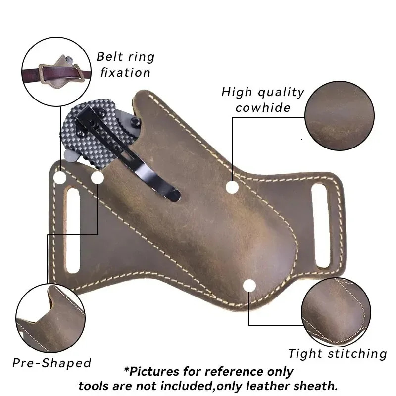 Folding Flick Knife Sheath for Outdoor Camping Vintage Waist Belt Case Holder PU Leather Pocket Knife Protect Cover Outdoor Tool 251202