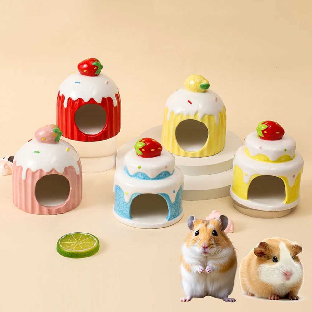 1Pc Small Animal Hideout Ceramic Hamster House Chinchilla Mini Hut Cave Cage Accessories For Dwarf Hamsters Gerbils And Hedgehog M251206