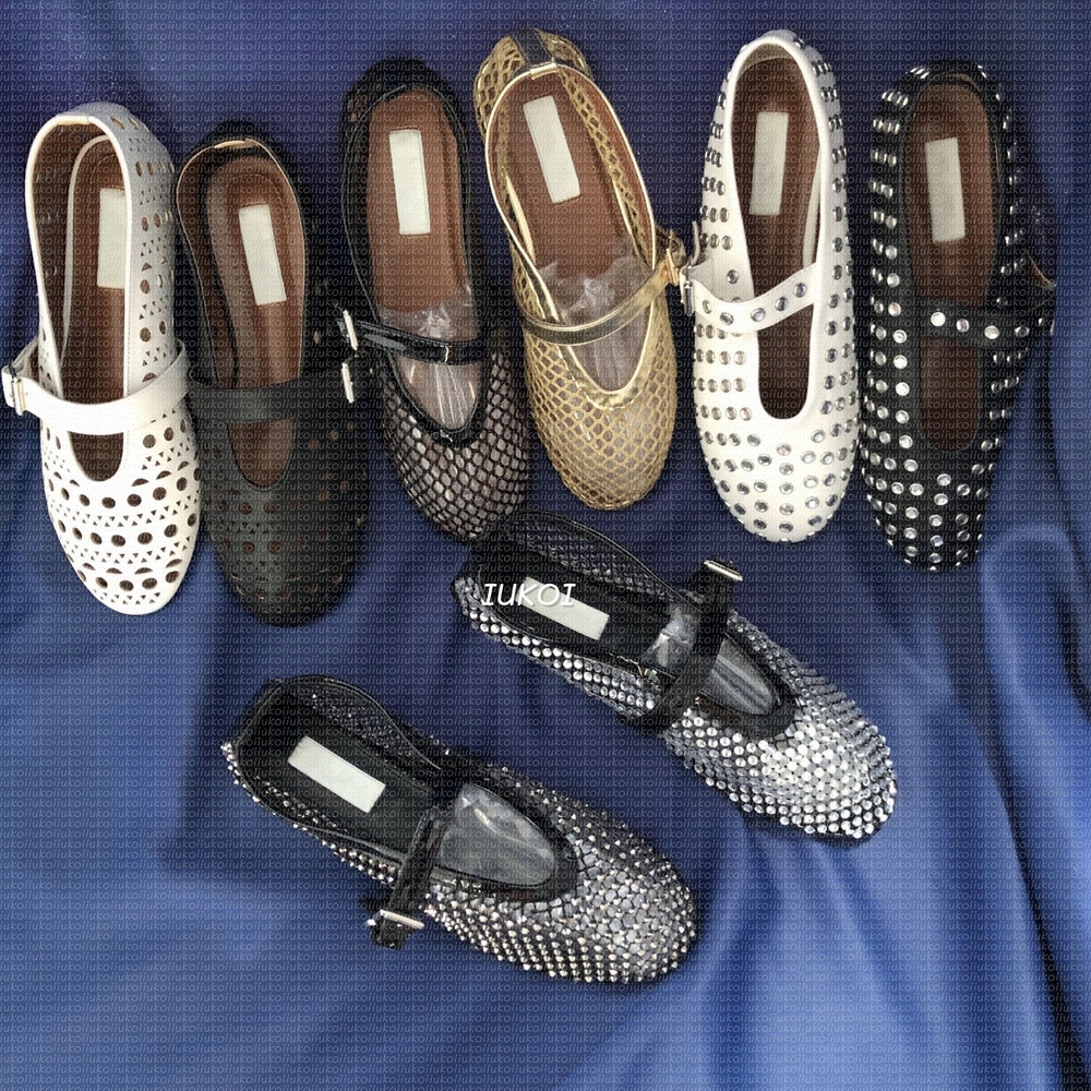 ballet Flat women round toe rhinestone boat shoe Mary Jane shoes High Heel Heart Mules alaiaism Sildes Love Heart Patent Pointed Toes Glitter Crystal Dress Shoes