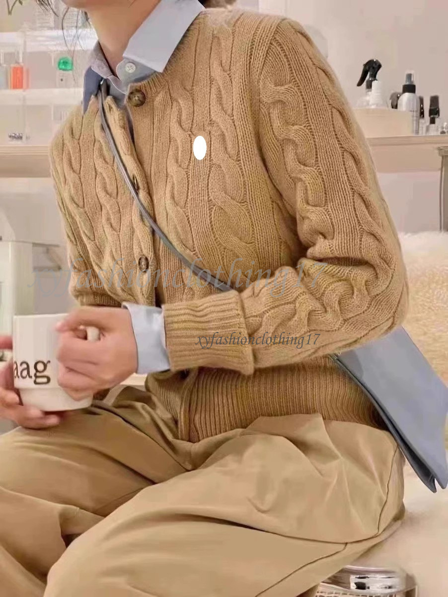 Women's Designer Sweaters polo Autumn and Winter Embroidered Cardigan Sweater Cotton Fashion Knitted Jumper Top Fried Dough Twists Sweater 469 61