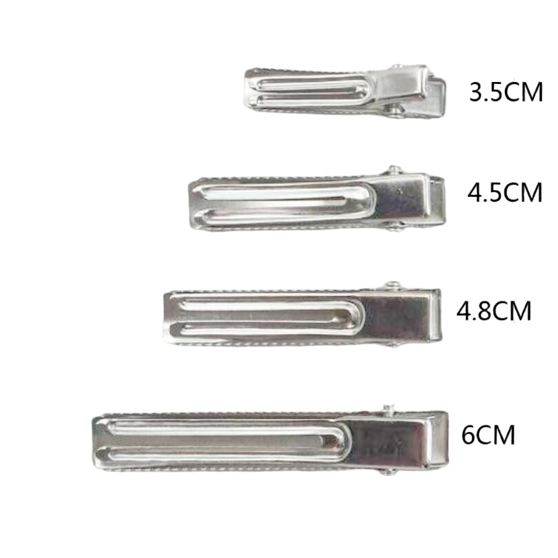 100pcs Metal Double Prong Alligator Hair Clip Accessories with Teeth Hairclips Hair Pin Girls Hair Bow Flower Dress Hairdressing Tools Accessory FJ321