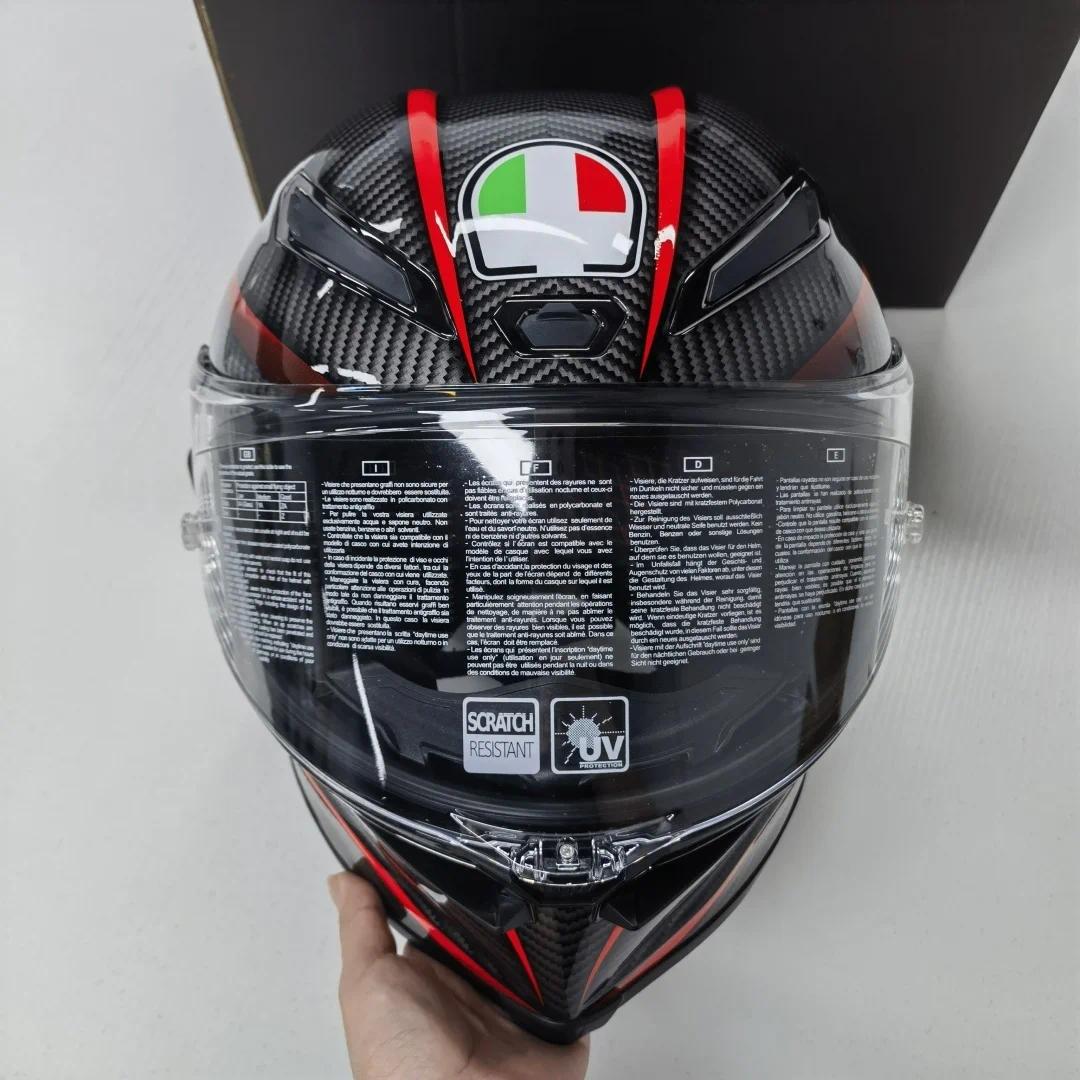 AGV Motorcycle Helmet Full Face Helmet Unisex Riding Helmet Safety Protection Equipment ECE DOT Approved Safety Helmets