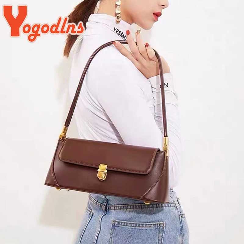 Yogodlns Retro Flap Underarm Bag for Women PU Leather Shoulder Bag Luxury Armpit Handbag Designer Clutch Purrse BolsaT251205