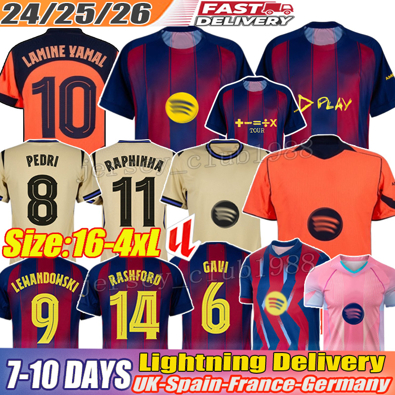Soccer Jerseys #10 LAMINE YAMAL jersey RAPHINHA PEDRI GAVI football kit RASHFORD LEWANDOWSKI R.Araujo F. DE JONG GAVI KOUNDE barcalona jersey 25 26 football kits