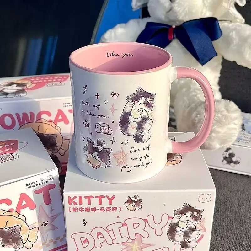 Cartoon Cat Ceramic Mug Water Cup Milk Breakfast Cup Coffee Cup Best Friend Couple Girlfriend Birthday Gift M251206 - view 4
