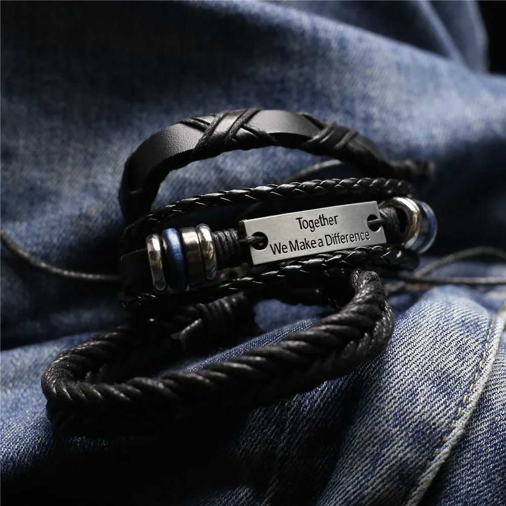 WESTBULL 3 Pcs/Set Multilayer Leather Bracelets For Men Cross Charm Homme Bangles Gift Jewelry W251206