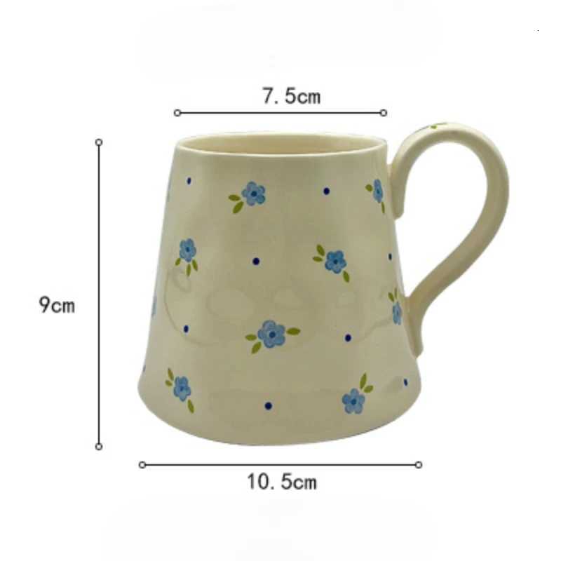 Ins countryside style blue floral mug ceramic household water cup Christmas gift afternoon tea coffee milk cup M251206 - view 7