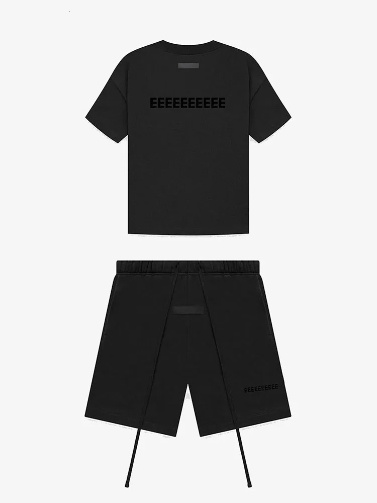 SS22 Double Line Mens Sets Two Rows Flocking Letter Sports Sets Oversized Hoodie Sets 251203