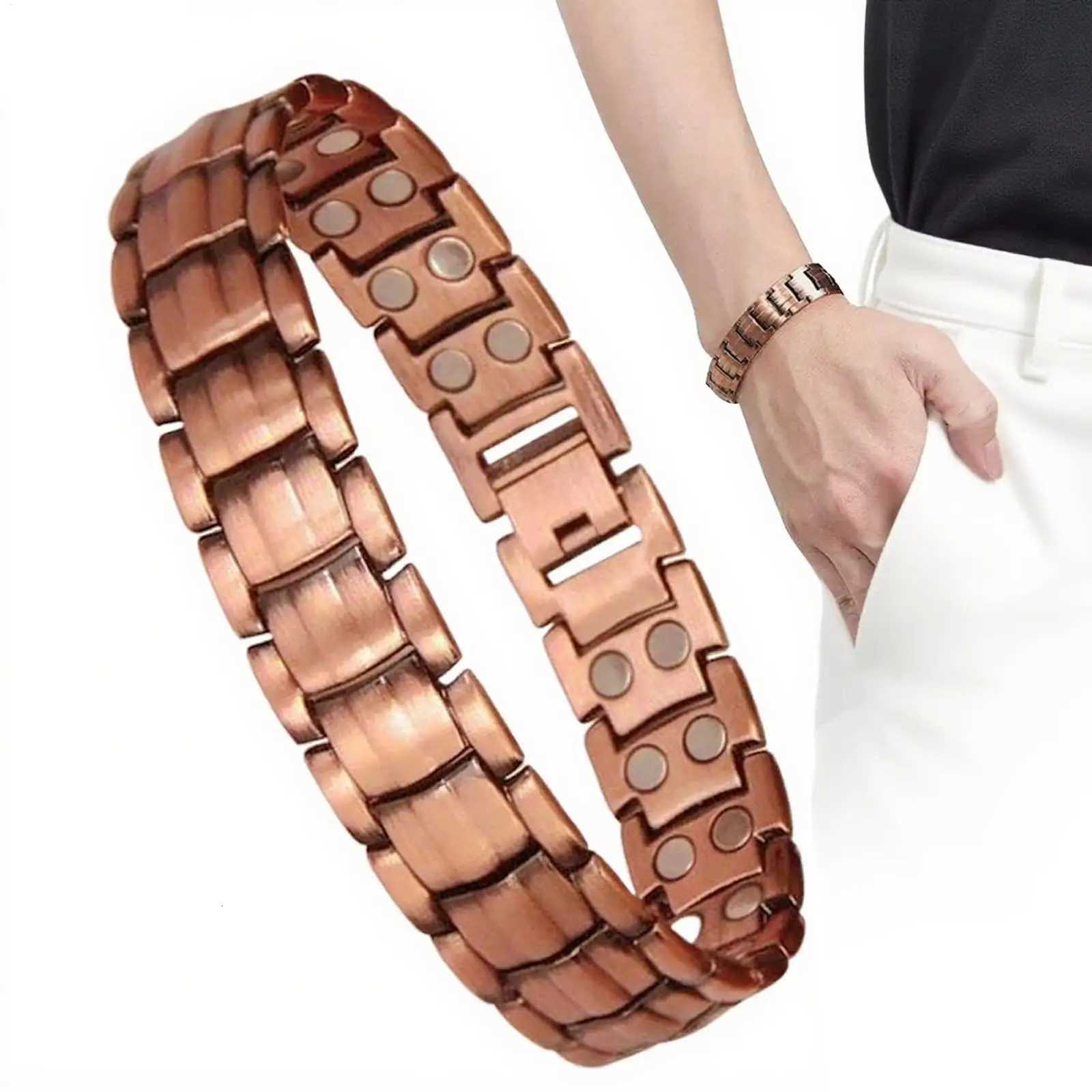 Magnetic Bracelets for Men Pure Copper Magnetic Bracelet Jewelry Accessories for Running Sports Gym Fathers Outdoor W251206