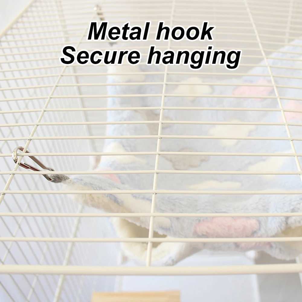 1PC Cozy Hammock Pets Soft Warm Print Sleeping Hanging Bed Nest for Pet Small Animals Mice Hamster Squirrel Plush Cage Accessory M251206