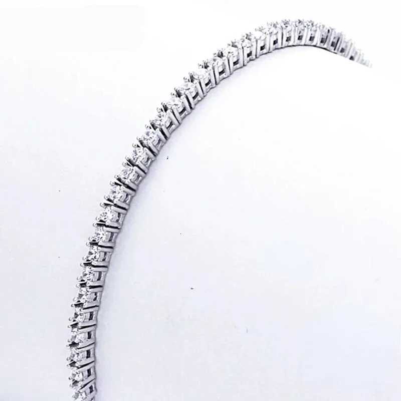 Sterling 925 Silver Jewelry 16cm to 19cm Tennis Bracelet 2mm Zirconia Anniversary Gift Genuine Sterling Silver Bracelet W251206