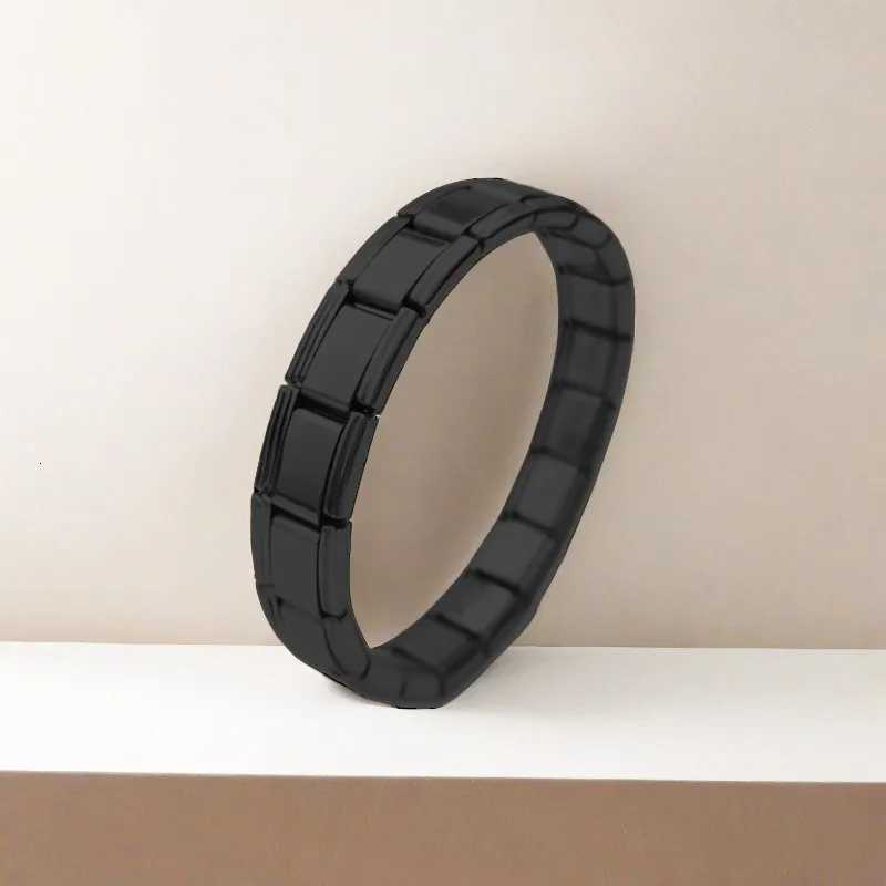 Simple Bangles Italian Links Stainless Steel 9mm Width Fashion Elastic Charm Bracelets For Women Men Daily Wear Jewelry Gifts W251206