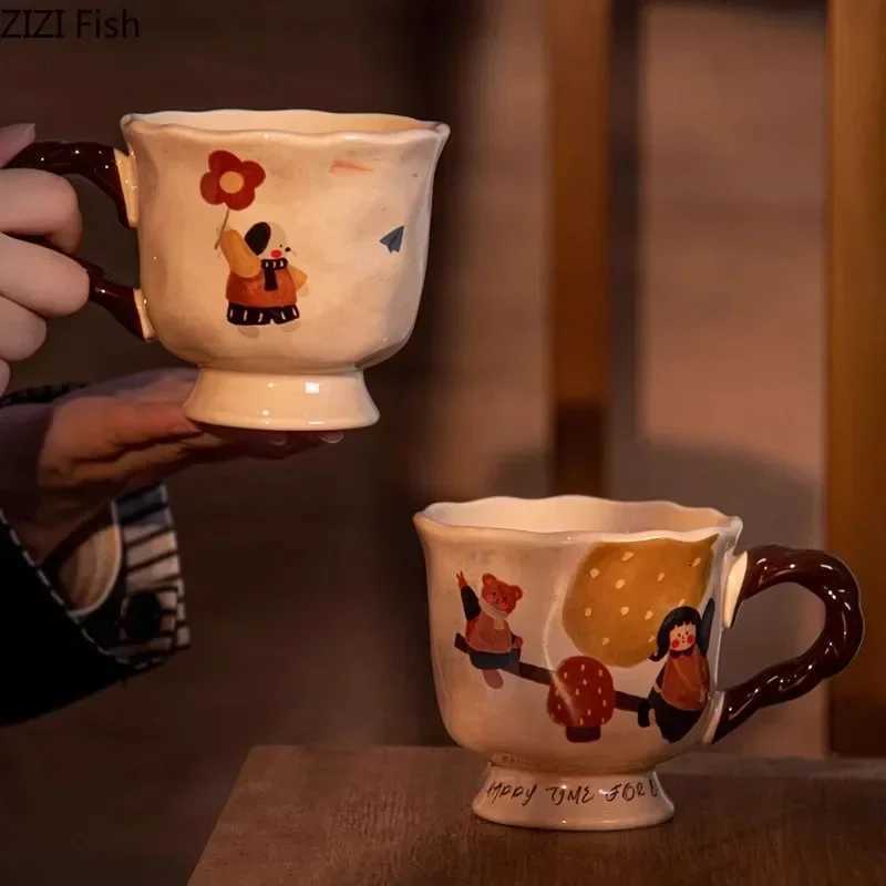 Cute Fairy Tale Pattern Ceramic Mug Cupsaucer Dining Table Coffee Cup Milk Tea Mugs Afternoon Tea Teacup Fruit Juice Container M251206 - view 5