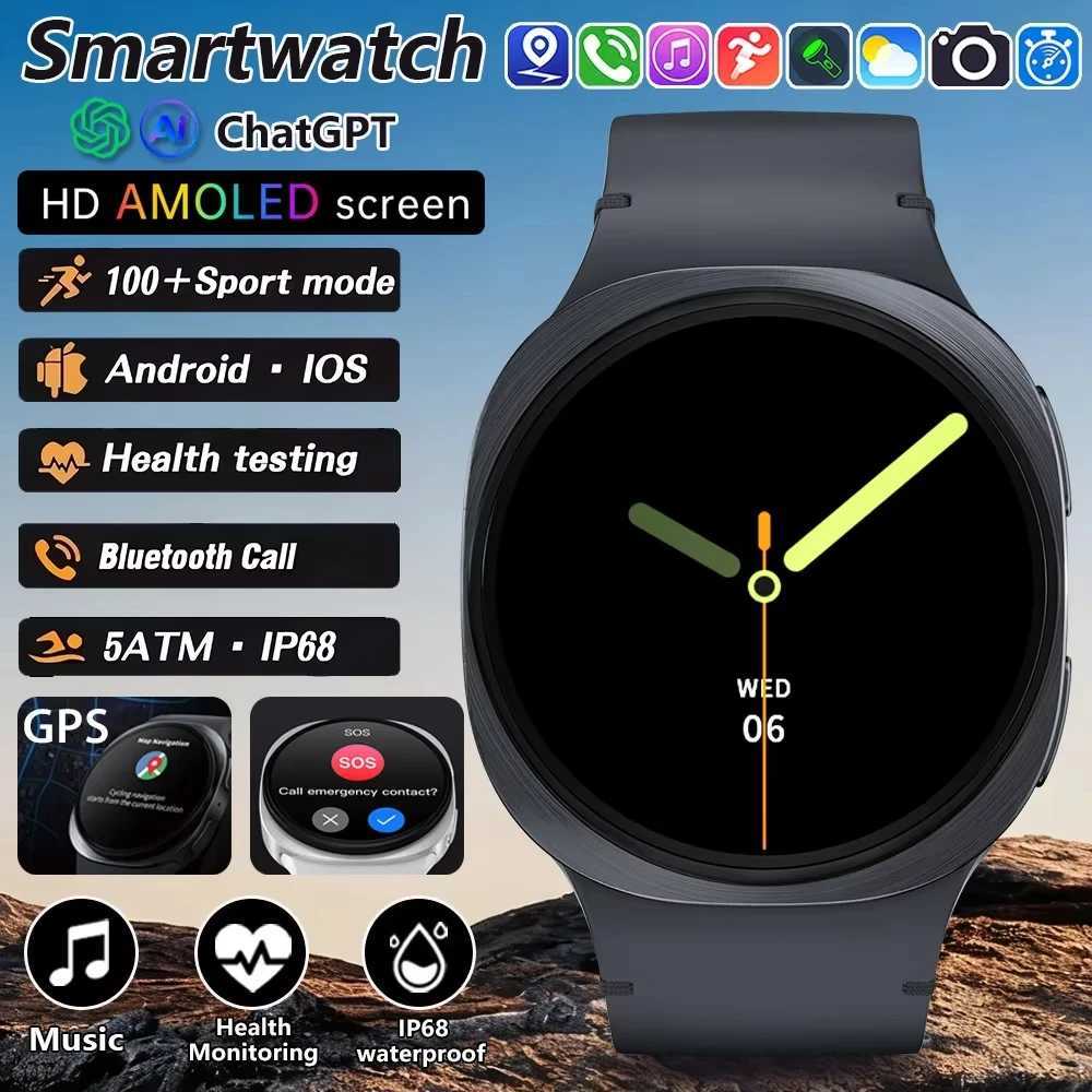 2026 New Watch 8 Mini GPS Track Smart Watches For Men Wen Health Sport AMOLED Rate Call Waterproof Smartwatch Y251206