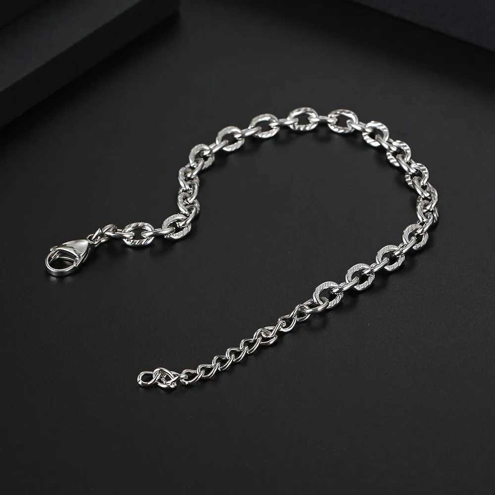 Stylish Chain Bracelets for Men BoysWaterproof Adjustable Stainless Steel Chain Links WristbandHip Hop Punk Jewelry Gifts W251206