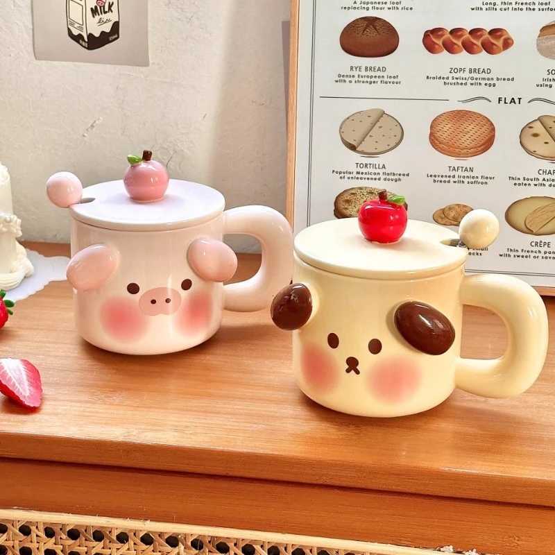 Creative Cartoon Cute Ceramic Mug Home Couple Breakfast Cup M251206 - view 4