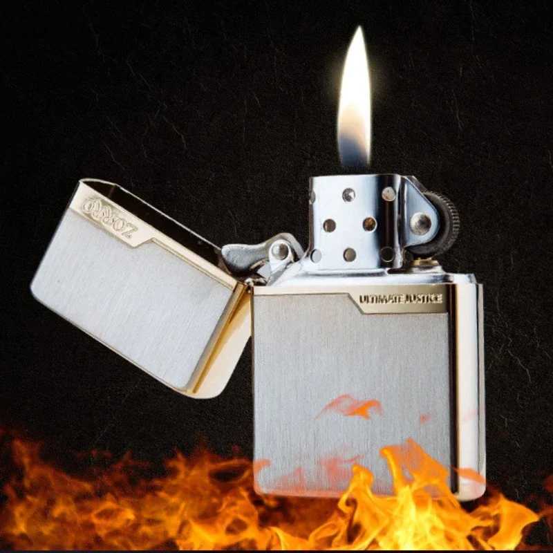 -Gold Bed Copper Windproof Kerosene Lighter Copper Light Plate Narrow hine Mens Cool H251206