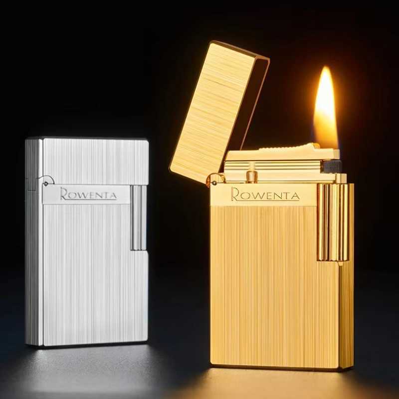 High-end Brass Kerosene Lighter Crisp Sound When Opening The Lid Fashionable and Stylish for Men Side-slip Grinding Wheel H251206